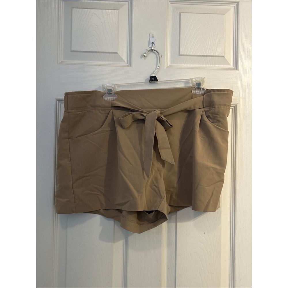 STAR STYLE PLUS Size 3X Khaki Shorts COMFORT WAIST Tie Front